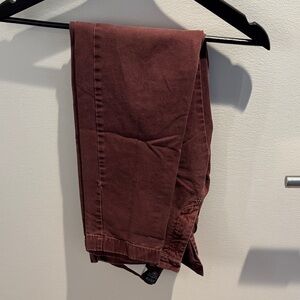 J. Crew Men's Chinos in Dark Brown/Burgundy (29x32 slim fit; used/worn)